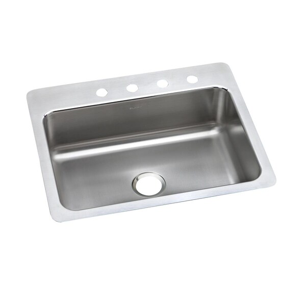 Lustertone Stainless Steel 27 X 22 X 8 Single Bowl Dual Mount Sink